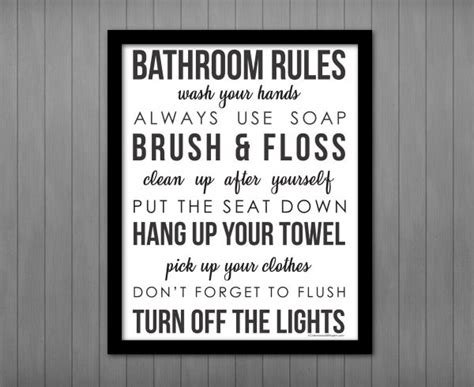 Bathroom Rules Sign Printable