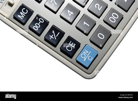 White and grey calculator isolated with clipping path Stock Photo - Alamy