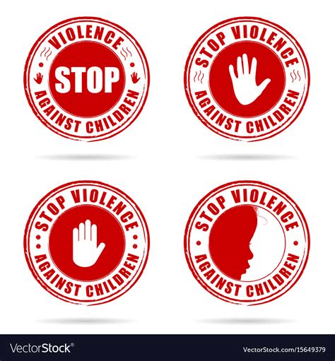 Grunge rubber stop violence against children sign Vector Image