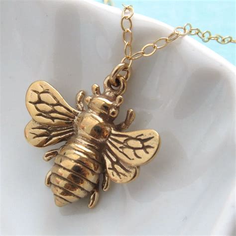 Honey Bee Necklace Queen Bee Jewelry Layering Necklace Bee