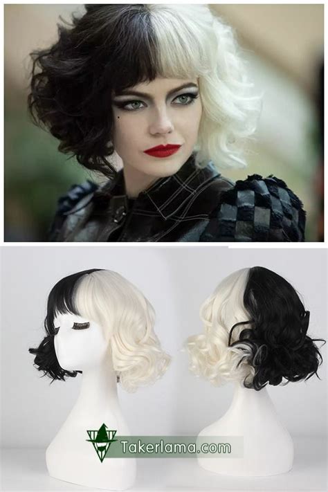 2021 Cruella De Vil Emma Stone Cosplay Wig Props-Takerlama in 2021 ...