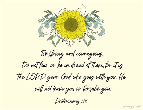 Deut. 31:6 Be Strong and Courageous Printable Bible Verse - Etsy Norway