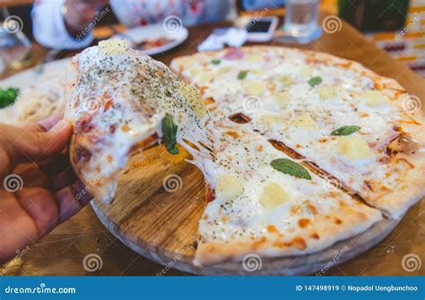 Stretch Cheese Piece of Homemade Pizza Stock Image - Image of isolated ...