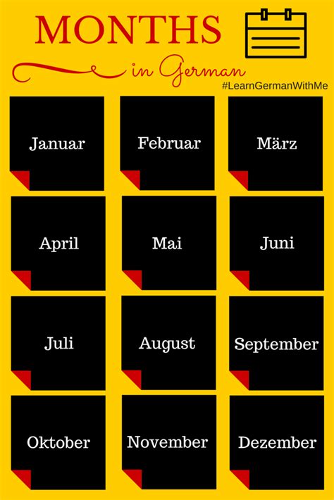 Learn German With Me: Months of the Year in German