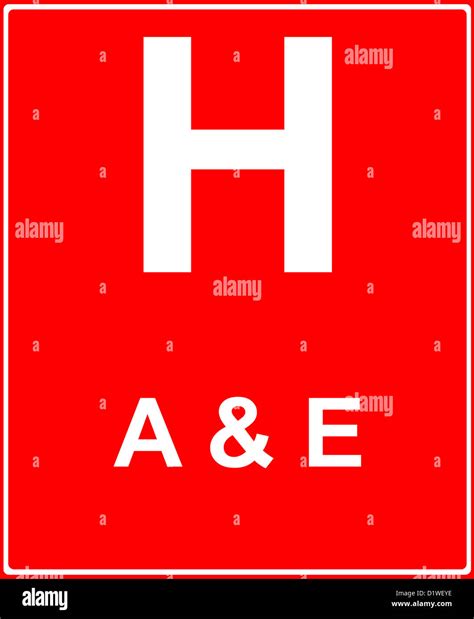 Hospital ahead with accident and emergency facilities sign Stock Photo - Alamy