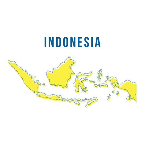 Outline Map of Indonesia Vector Design Template. 19188402 Vector Art at ...