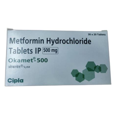 Metformin Hcl Okamet 500 Mg Tablet at Rs 50/stripe | Anti Diabetic in Nagpur | ID: 2850472200555