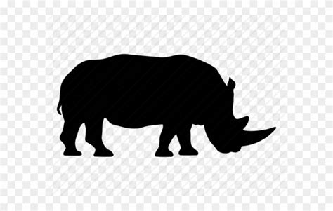 Shadow Clipart Rhino - African Safari Animals Silhouettes - Png ...