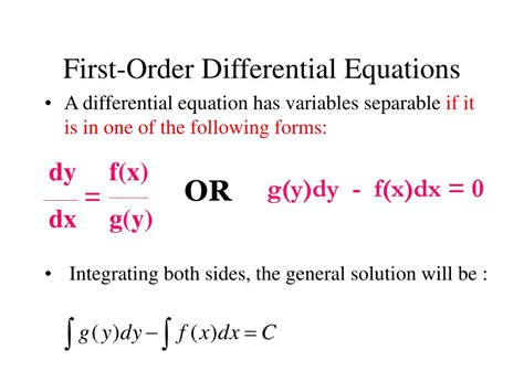 PPT - Solving First-Order Differential Equations PowerPoint ...