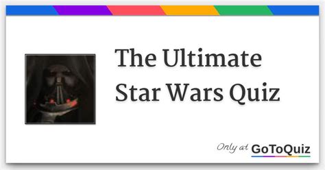 The Ultimate Star Wars Quiz