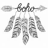 Bohemian Dream love Arrows Set With Feathers For Adult coloring  sketch template