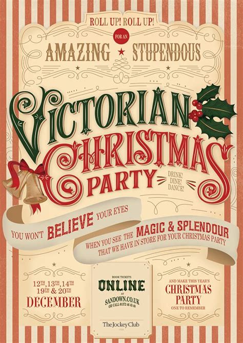 Retro Victorian Christmas Typography Flyer Example -- 15+ Holiday ...