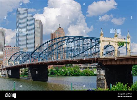 A splendid view of Smithfield Street Bridge on the Monongahela river in ...