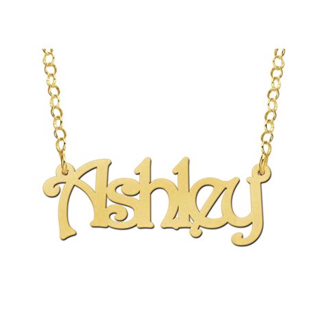 Gold plated name necklace, model Ashley