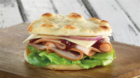 Naan Rounds Turkey, Cheddar and Cranberry Sauce Sandwich – Stonefire Authentic Flatbreads