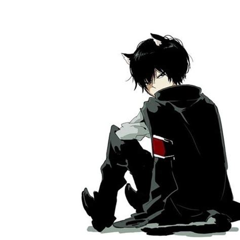 Anime Boy With Black Hair And Cat Ears