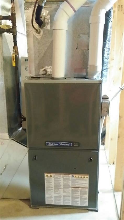 A new American Standard high efficiency furnace installed in Lakeville, MN to work with a Trane ...