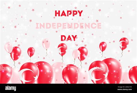 Turkey Independence Day Patriotic Design. Balloons in Turkish National Colors. Happy ...