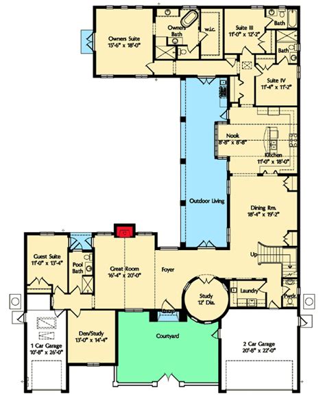 Spanish Courtyard Home Plan - 42828MJ | Architectural Designs - House Plans