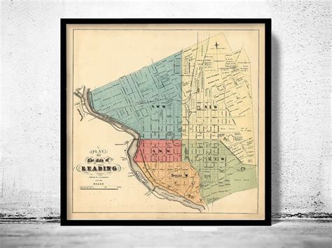 Old map of Reading Pennsylvania 1860 | Old map, Reading pennsylvania, Vintage posters