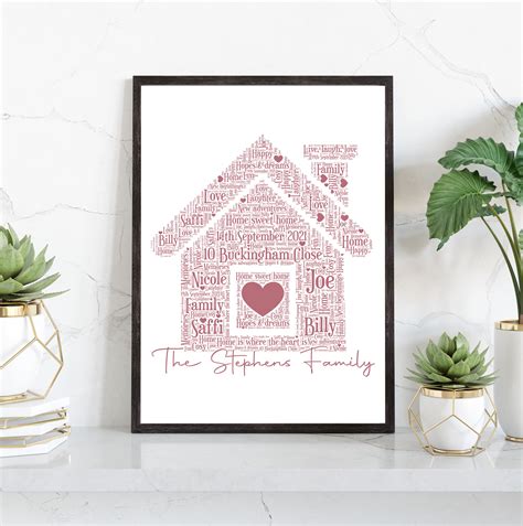 House Warming Print New House Word Art Personalised New - Etsy