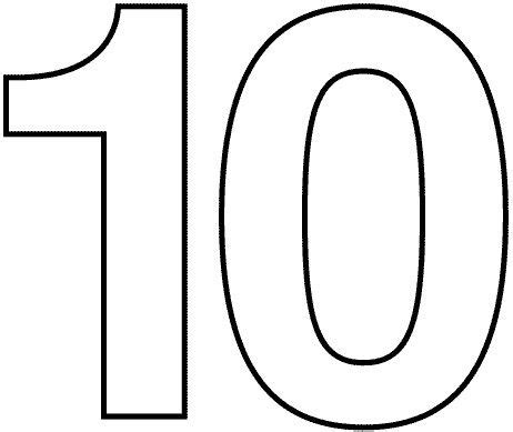 Number 10 | Numeros para imprimir grandes, Letras abecedario para imprimir, Plantillas de numeros