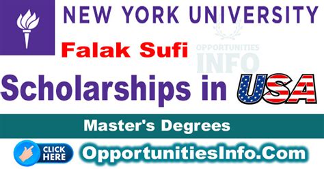 New York University Falak Sufi Scholarships 2024 in USA [Funded]