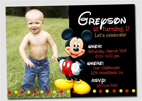 Personalized Mickey Invitations