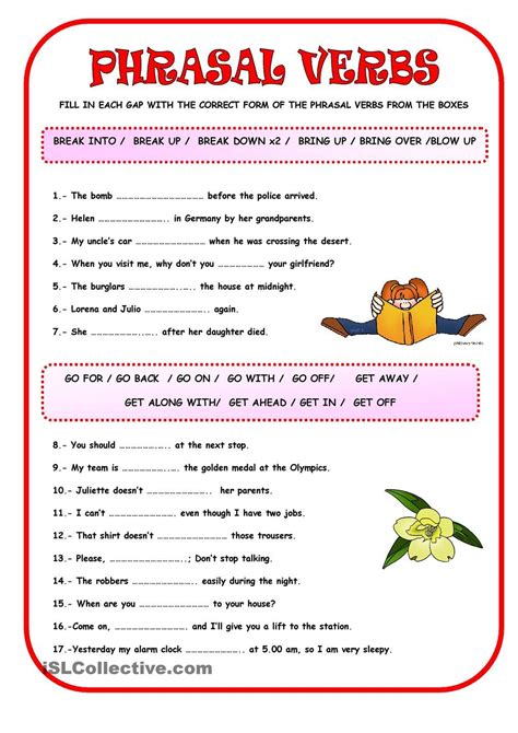 Verb Phrases Worksheets