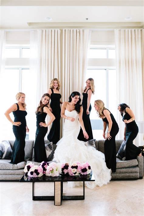 Gallery: Bridesmaids in elegant black full length dresses - Deer Pearl ...