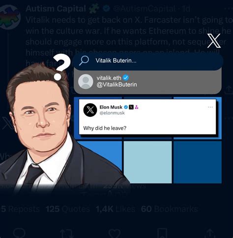 Elon Musk Pertanyakan Kepergian Vitalik Buterin dari X | Coinvestasi