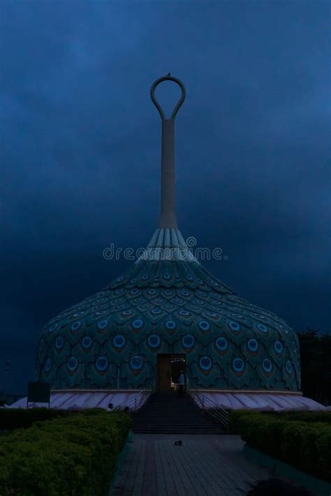 Mandaragiri Jain Temple in the Park at Night, Karnataka, India with Cloudy Sky Stock Photo ...