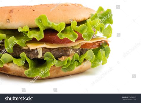 Cheeseburger Isolated On White Background Stock Photo 734636287 | Shutterstock