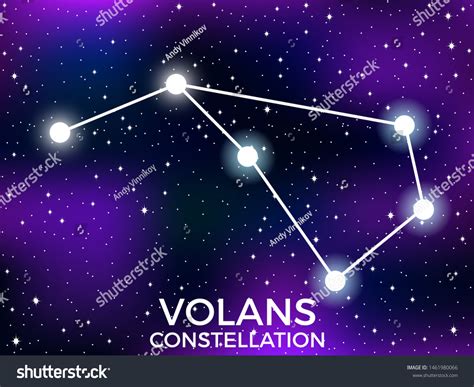 Volans Constellation Starry Night Sky Cluster Stock Vector (Royalty ...