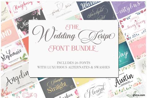 The Wedding Script Font Bundle - 26 Fonts » GFxtra