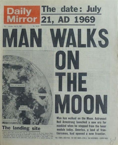 Daily Mirror. 21 de julio de 1969 | Man on the moon, Newspaper ...