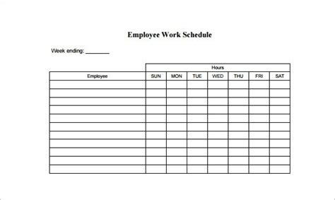 Free Employee Schedule Template | charlotte clergy coalition