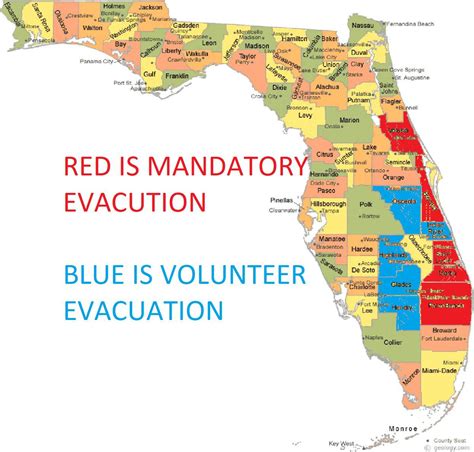 Hurricane Dorian County Evacuation Map : r/florida