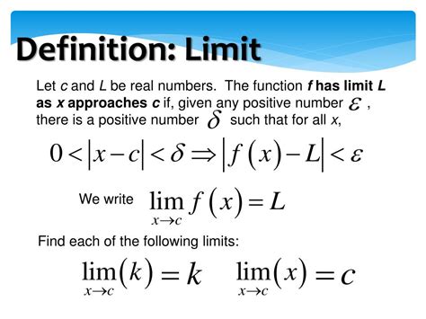 PPT - Definition of Limit, Properties of Limits PowerPoint Presentation - ID:2708591