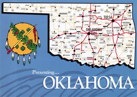 Large map of Oklahoma state with roads and highways | Vidiani.com | Maps of all countries in one ...