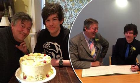 Sweet love! Stephen Fry and Elliott Spencer celebrate marriage with ANOTHER wedding cake ...