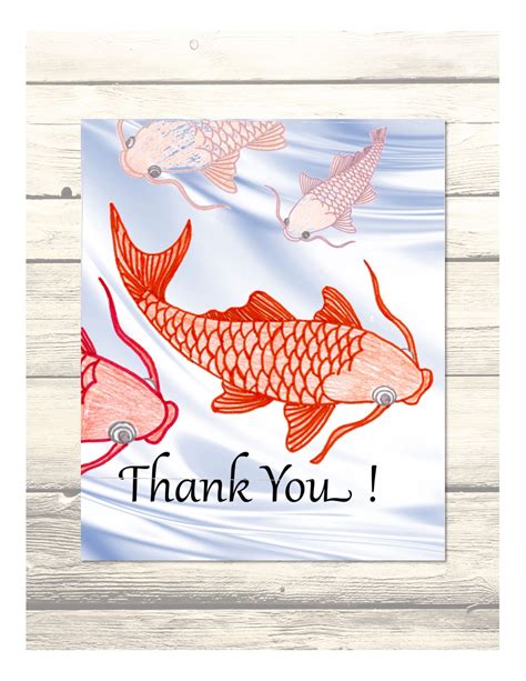 Koi Fish Wedding Thank You Cards Customizable Printable Digital ...