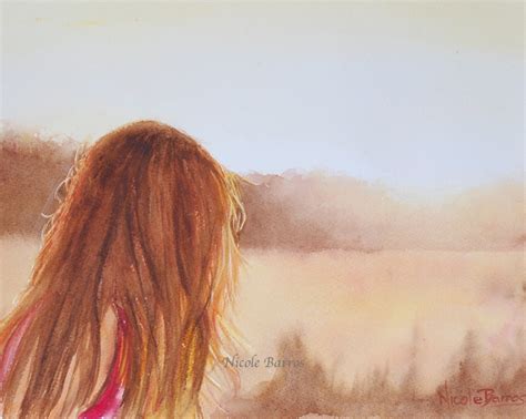 Young Girl Sunset Watercolour Painting Art PRINT Home - Etsy