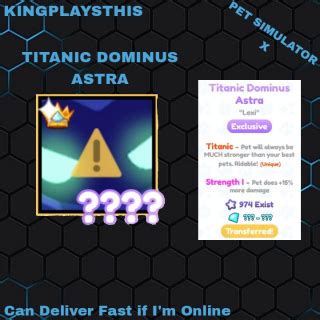 TITANIC DOMINUS ASTRA PSX TRANSFERD - Game Items - Gameflip