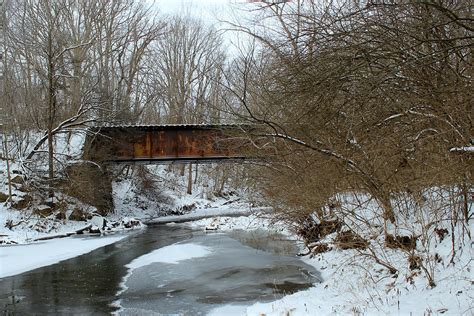 Railroad Bridge in Winter Photograph by Harold Hopkins - Fine Art America