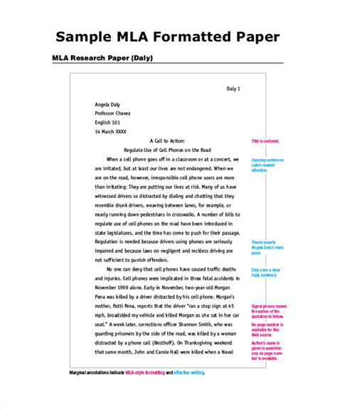 Mla Format Outline Template