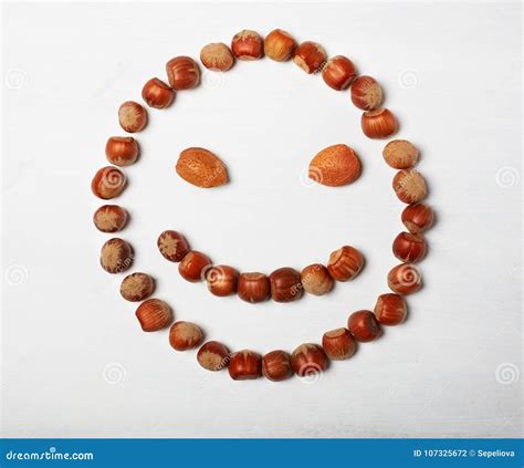 Funny Face Made Withe Nuts on White Background Stock Photo - Image of ...