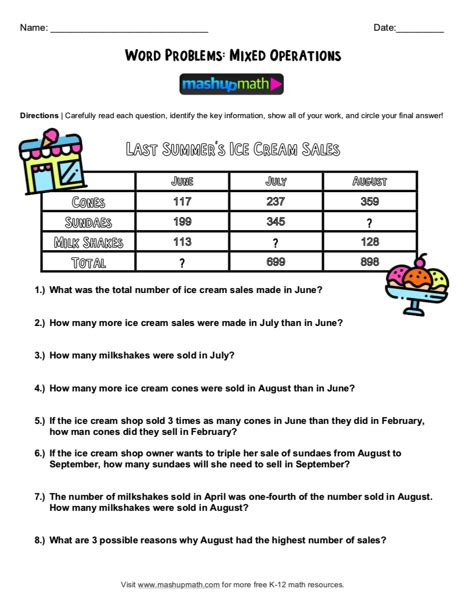 5th Grade Math Word Problems: Free Worksheets with Answers — Mashup Math