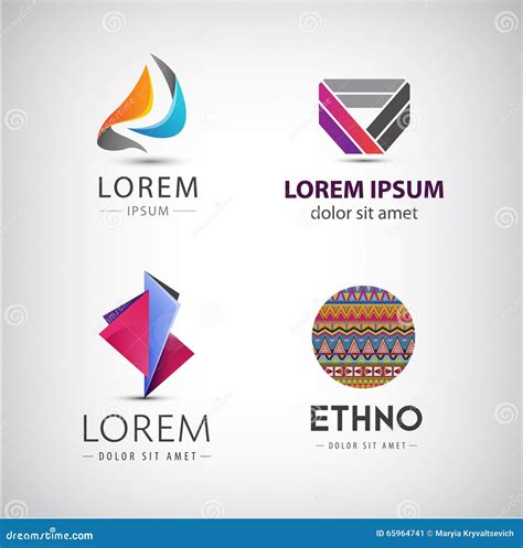 Vector Set of Abstract Shapes, Logos, Icons Isolated. Stock Vector - Illustration of abstract ...