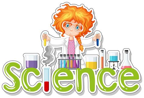 Science Word Design with Female Student 696142 Vector Art at Vecteezy